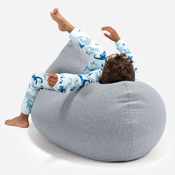 トール大型子供用ビーズクッション 2-6歳用 - のびのびコットンライトグレー 04